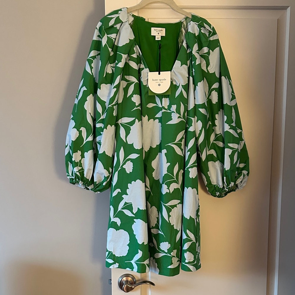 Kate Spade Green and White Floral Dress